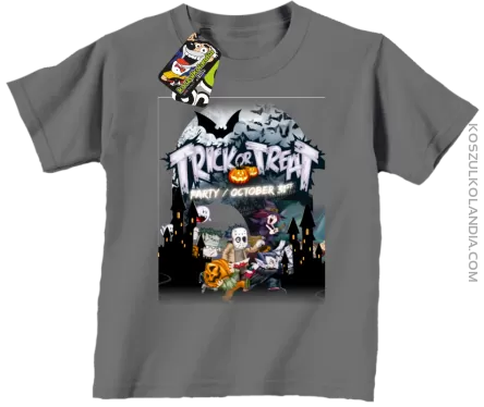Trick or Treat Party October 31st - koszulka dziecięca szara