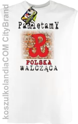 POLSKA WALCZĄCA ŚCIANA-Bezrękawnik męski biały