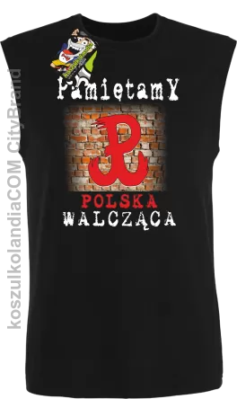 POLSKA WALCZĄCA ŚCIANA-Bezrękawnik męski czarny