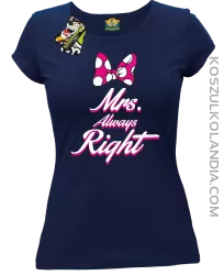 Mrs always Right dla Niej - Koszulka Taliowana Damska - Granatowy