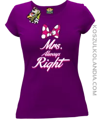 Mrs always Right dla Niej - Koszulka Taliowana Damska - Fioletowy