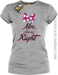 Mrs always Right dla Niej - Koszulka Taliowana Damska - Melanż