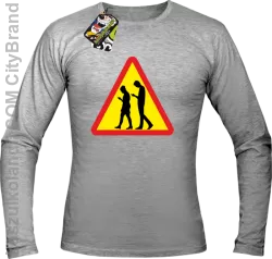 UWAGA komórkowe zombie - ATTENTION cellular zombie - Longsleeve Męski - Melanż