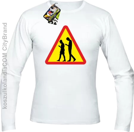 UWAGA komórkowe zombie - ATTENTION cellular zombie - Longsleeve Męski