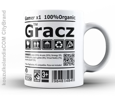 Gracz GAMER - kubek biały 330 ml 