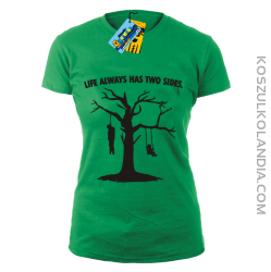 Two Sides - koszulka damska - zielony