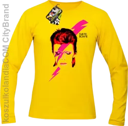 DAVID BOWIE thunder face- longsleeve męski - Żółty