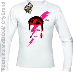 DAVID BOWIE thunder face- longsleeve męski - Biały