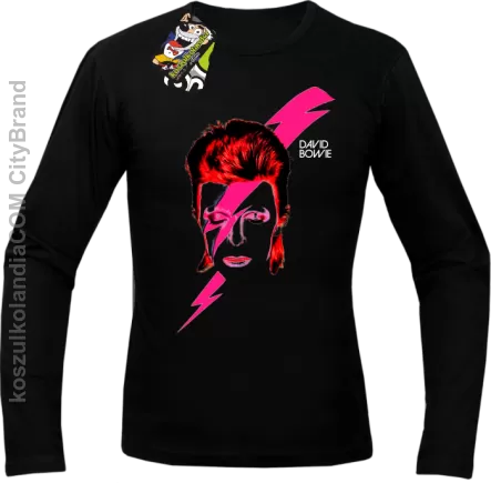 DAVID BOWIE thunder face- longsleeve męski - Czarny