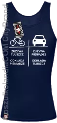 Auto-Rower- Zużywa tłuszcz odkłada pieniądze- Top damski granat 