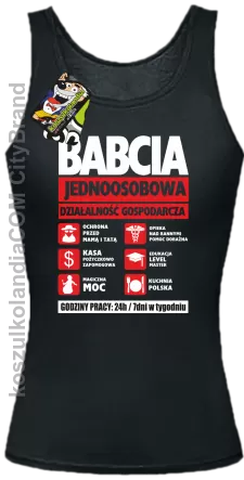 BABCIA - Jednoosobowa działalność gospodarcza - Top Damski - Czarny