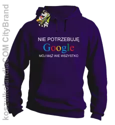 Nie potrzebuję Google mój mąż wie wszystko - Bluza z kapturem fiolet