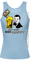 DON'T WORRY BEER HAPPY - Top damski błękit