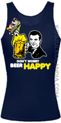 DON'T WORRY BEER HAPPY - Top damski granat