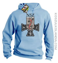 NSZ Narodowe Siły Zbrojne - Bluza męska z kapturem błękit 