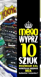 MEGA WYPRZ ! - Koszulki męskie wyprzedaż 10 sztuk XXL mix kolorów i rozmiarów - 