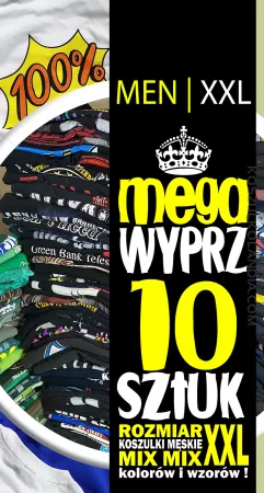 MEGA WYPRZ ! - Koszulki męskie wyprzedaż 10 sztuk XXL mix kolorów i rozmiarów - TYLKO U NAS !
