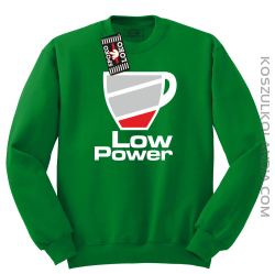 LOW POWER - Bluza męska standard bez kaptura zielona 