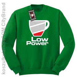 LOW POWER - Bluza męska standard bez kaptura zielona 