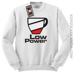 LOW POWER - Bluza męska standard bez kaptura biała 