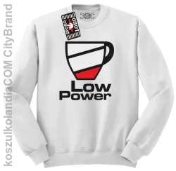 LOW POWER - Bluza męska standard bez kaptura biała 