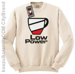 LOW POWER - Bluza męska standard bez kaptura beżowa 