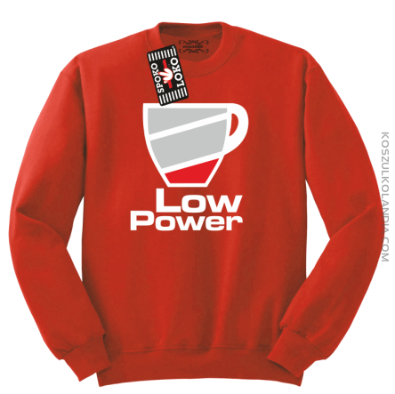 LOW POWER - Bluza męska standard bez kaptura czerwona 