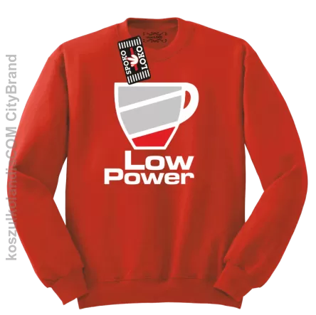 LOW POWER - Bluza męska standard bez kaptura czerwona 