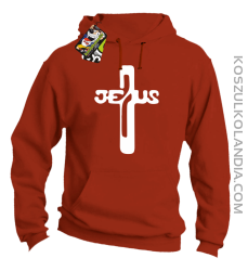 JEZUS w Krzyżu Symbol Vector - Bluza z kapturem - Pomarańczowy