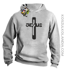 JEZUS w Krzyżu Symbol Vector - Bluza z kapturem - Melanż