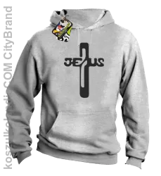 JEZUS w Krzyżu Symbol Vector - Bluza z kapturem - Melanż