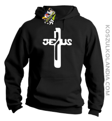 JEZUS w Krzyżu Symbol Vector - Bluza z kapturem - Czarny