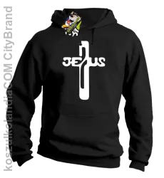 JEZUS w Krzyżu Symbol Vector - Bluza z kapturem - Czarny