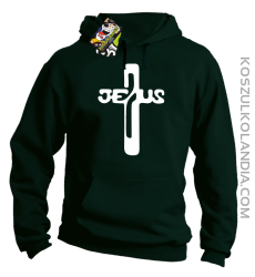 JEZUS w Krzyżu Symbol Vector - Bluza z kapturem - Butelkowy