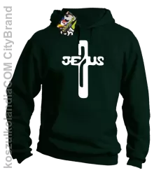 JEZUS w Krzyżu Symbol Vector - Bluza z kapturem - Butelkowy