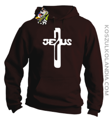 JEZUS w Krzyżu Symbol Vector - Bluza z kapturem - Brązowy