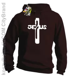 JEZUS w Krzyżu Symbol Vector - Bluza z kapturem - Brązowy