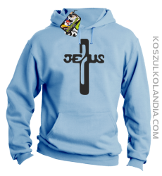 JEZUS w Krzyżu Symbol Vector - Bluza z kapturem - Błękitny