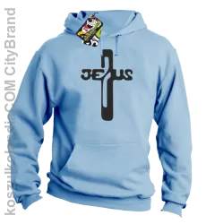 JEZUS w Krzyżu Symbol Vector - Bluza z kapturem - Błękitny