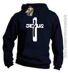 JEZUS w Krzyżu Symbol Vector - Bluza z kapturem - Granatowy