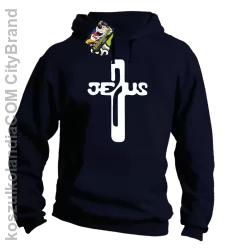 JEZUS w Krzyżu Symbol Vector - Bluza z kapturem - Granatowy