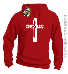 JEZUS w Krzyżu Symbol Vector - Bluza z kapturem - Czerwony