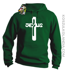 JEZUS w Krzyżu Symbol Vector - Bluza z kapturem - Zielony