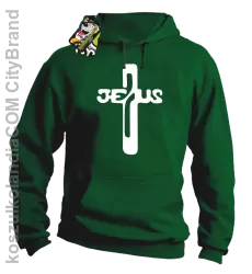 JEZUS w Krzyżu Symbol Vector - Bluza z kapturem - Zielony