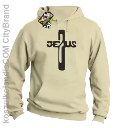 JEZUS w Krzyżu Symbol Vector - Bluza z kapturem - Beżowy