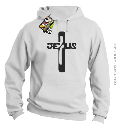 JEZUS w Krzyżu Symbol Vector - Bluza z kapturem - Biały