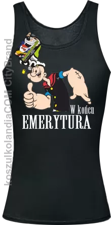 POPEYE w Końcu emerytura - Top damski czarny 