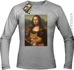 Mona Lisa z kotem - Longsleeve męski melanż 