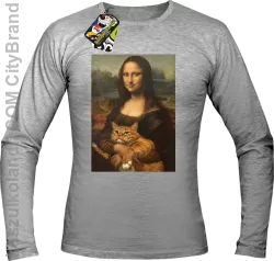 Mona Lisa z kotem - Longsleeve męski melanż 