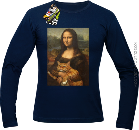 Mona Lisa z kotem - Longsleeve męski